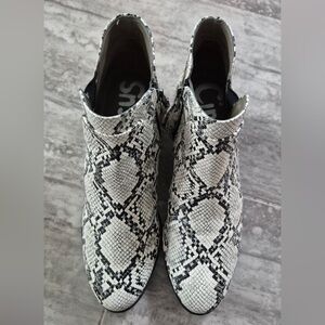 Circus Snake Pattern Ankle Boots